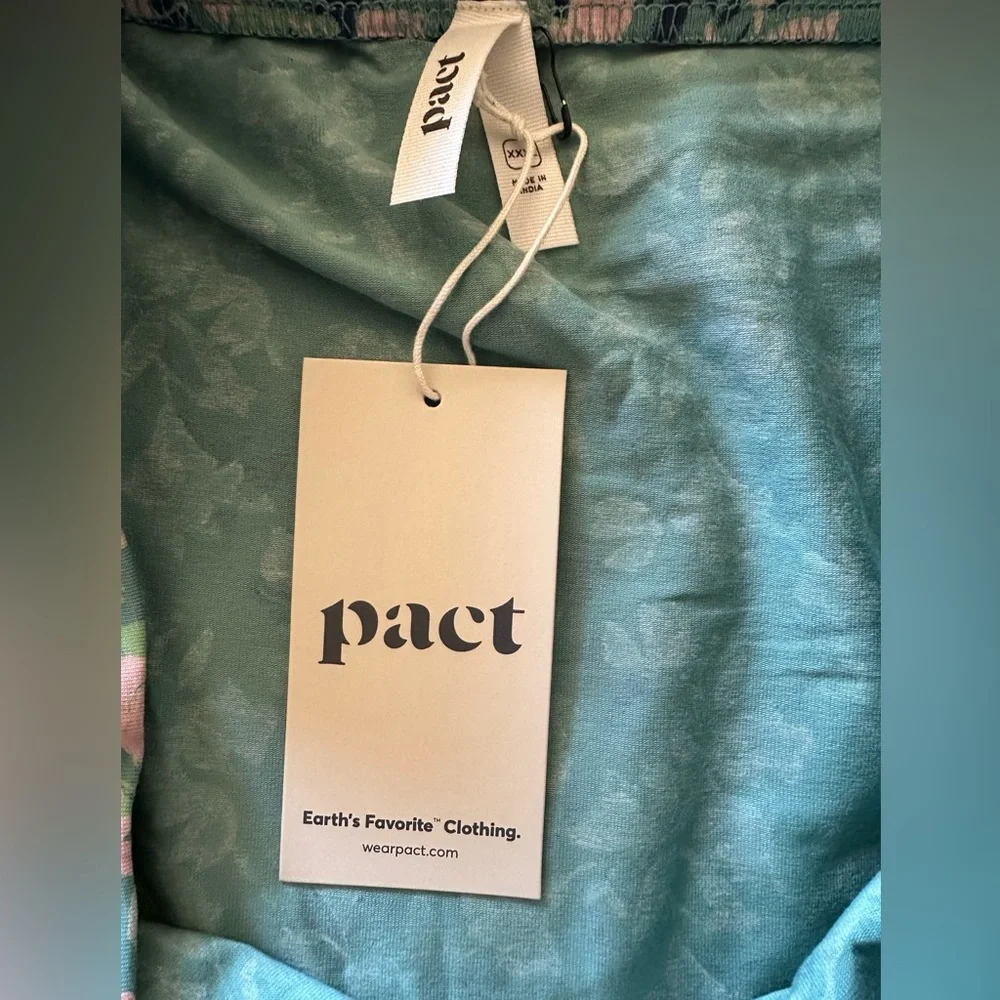 NWT Pact Women’s Midi Skirt Shadow Floral Spruce Size 3X Stretch Pockets Green